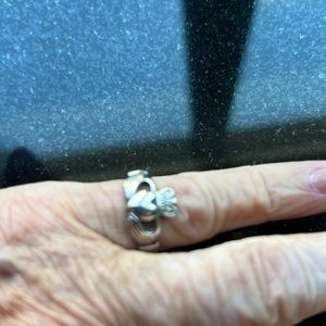 Sterling silver Claddah ring made in Ireland.